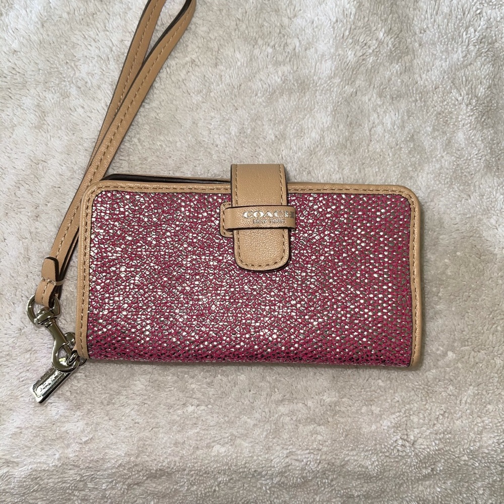 Small sparkling Coach phone holder